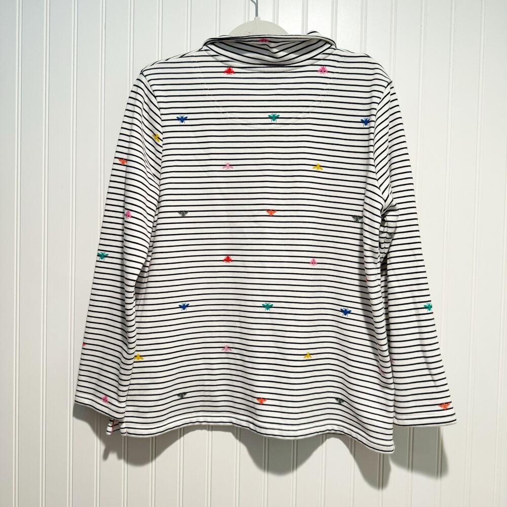 Joules Funnel Neck Sweatshirt Striped Rainbow Bee Print Size 10 - Picture 9 of 9